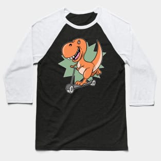 T-Rex Dinosaur Scooter E-Scooter Stunts Baseball T-Shirt